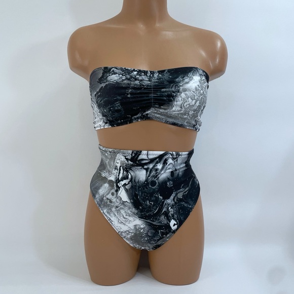 High waisted high cut bikini bottom cheeky swimsuit - Picture 6 of 10